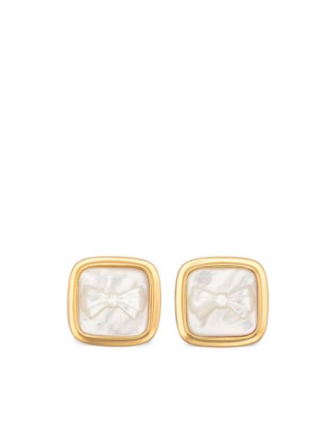 SHUSHU/TONG x Yvmin bow-motif square earrings
