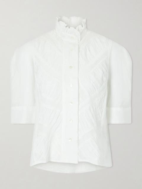 Thierry Colson Vita Ruffled Pleated Cotton-gauze Shirt