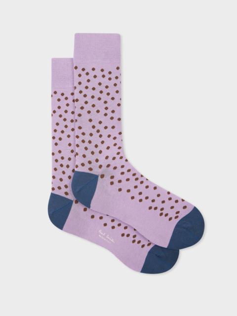Paul Smith Lilac Cotton-Blend Polka Dot Socks