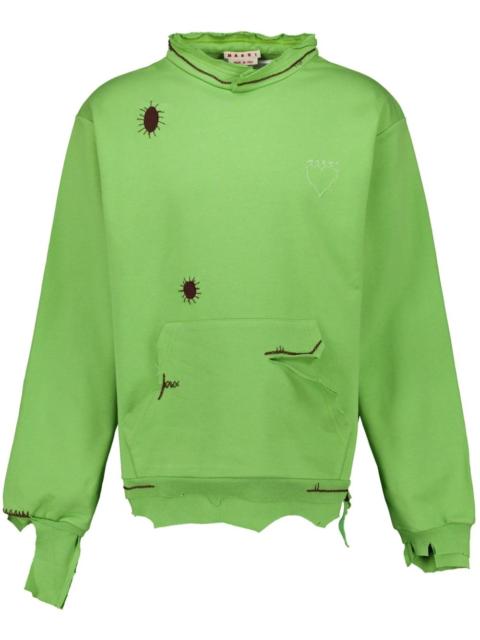 Marni embroidered distressed sweatshirt