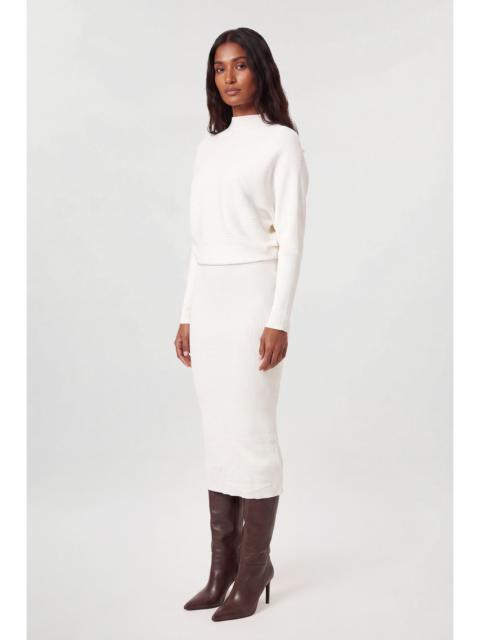 KAREN MILLEN Slinky Drape Knit Bat Wing Pencil Midi Dress