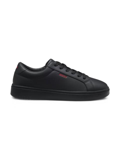 HUGO CONTRAST-LOGO TRAINERS IN FAUX LEATHER