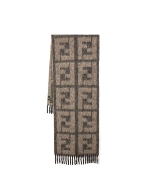 FF-pattern wool-blend scarf