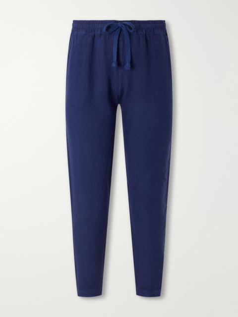 FEDELI Straight-Leg Linen Drawstring Trousers