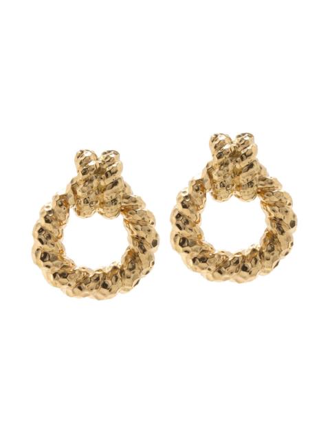 DAVID WEBB Rope Doornocker Hammered Earrings