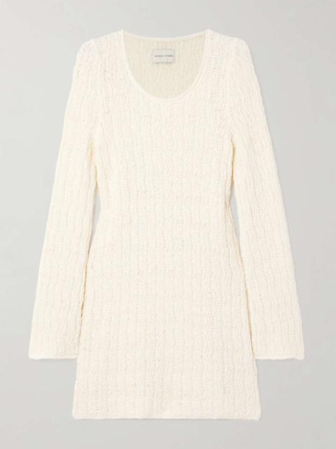 Loulou de Saison Open-knit cotton-blend chenille dress Ivory