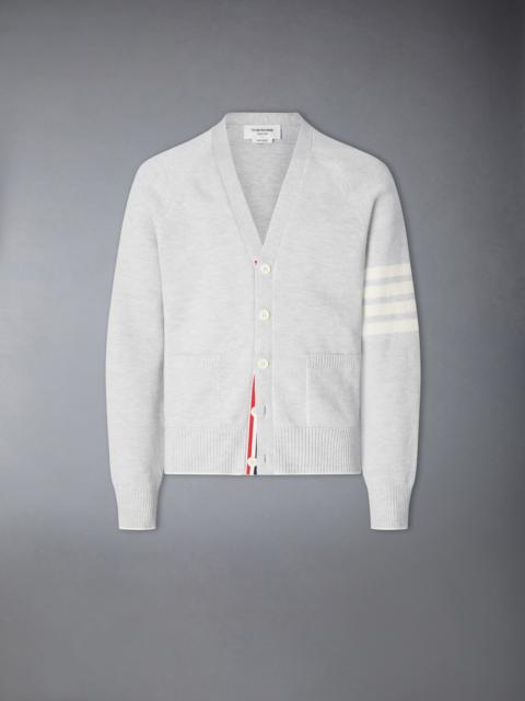 Thom Browne LINEN COTTON 4-BAR RELAXED FIT CARDIGAN