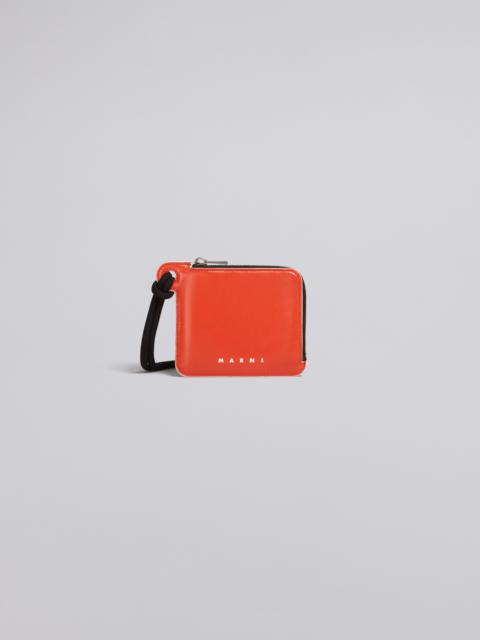 Marni L-ZIP BI-COLOURED SHINY CALFSKIN WALLET