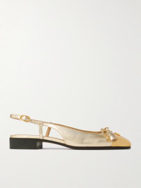 Valentino Valet Du Roi Tasseled Metallic Leather Slingback Pumps