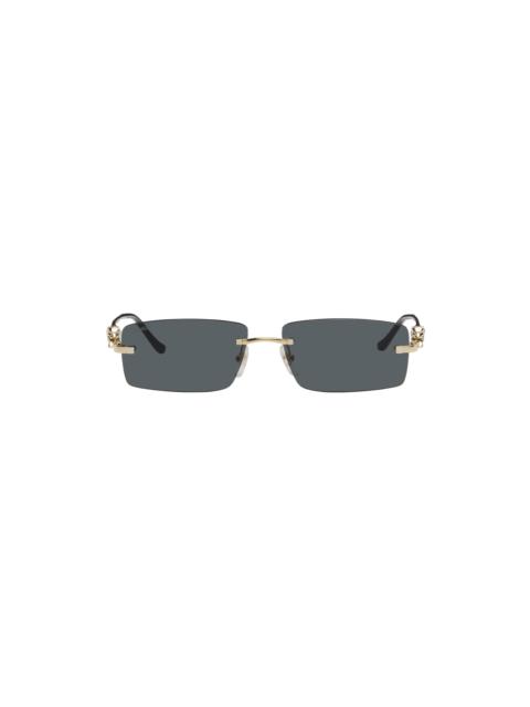 Cartier Gold & Gray Panthère de Cartier Sunglasses