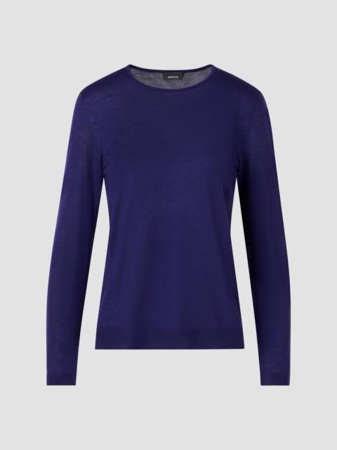 AKRIS Women's Fine-Gauge Knit Cashmere-Silk Sweater - Dark Purple