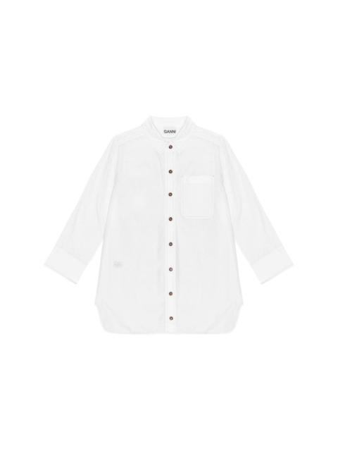 spread-collar organic-cotton shirt