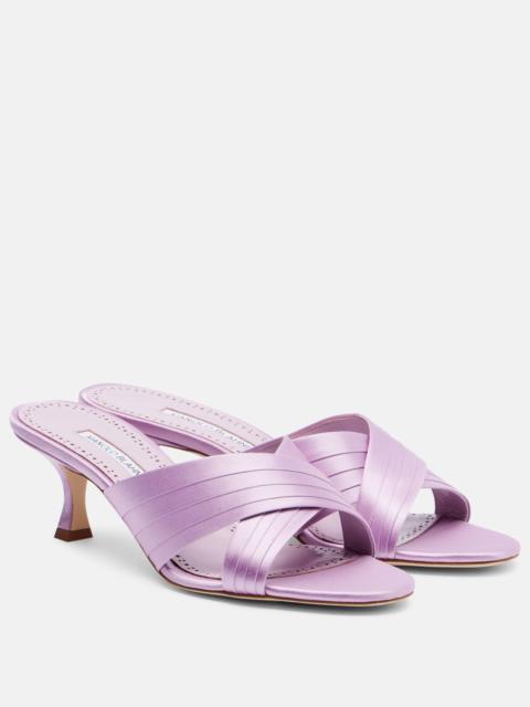 Manolo Blahnik Viera 50 satin mules