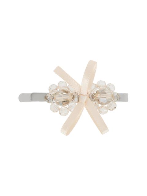 Simone Rocha Beige Petite Bow Mini Flower Hair Clip