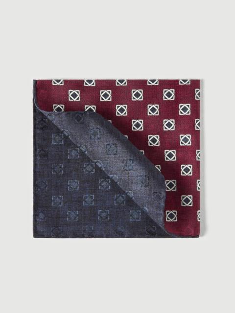 Brunello Cucinelli Silk geometric pattern pocket square
