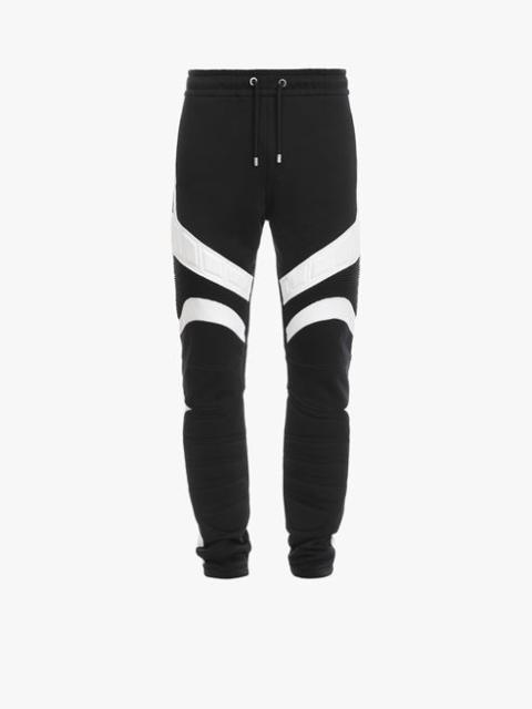 Balmain Bicolor cotton sweatpants with embossed Balmain logo