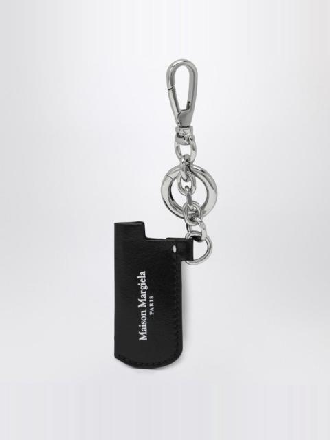Maison Margiela Black Leather Key Holder With Logo Men
