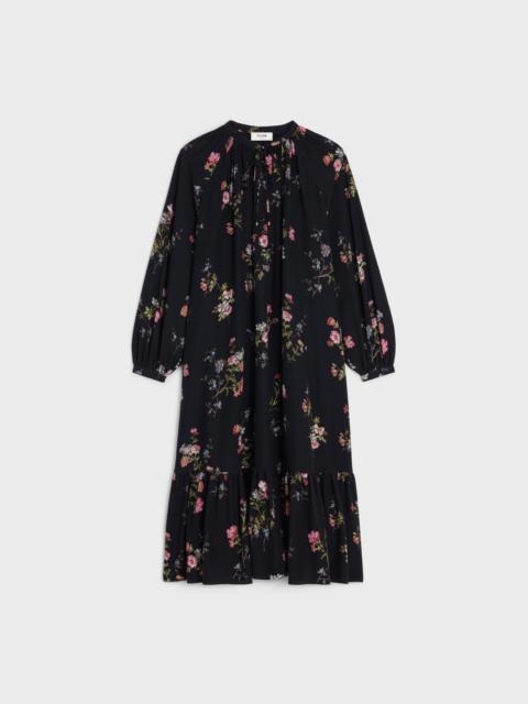 CELINE folk dress in crepe de chine