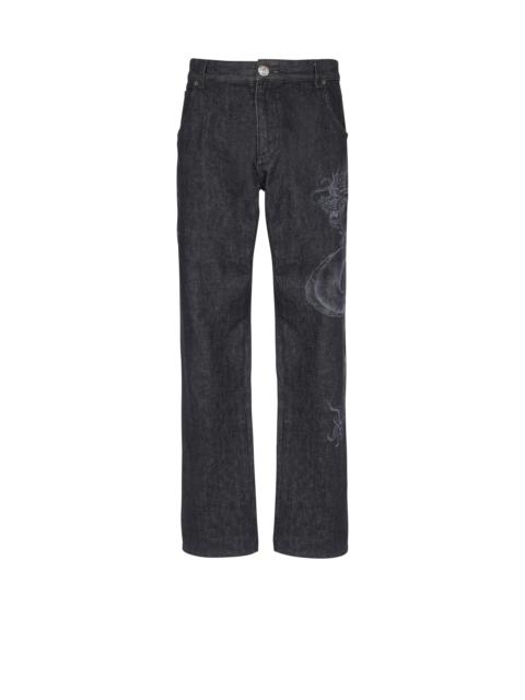 Balmain Dragon denim jeans