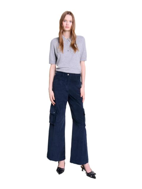 maje maje Velour cargo trousers in Navy at Nordstrom