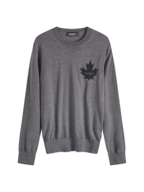 DSQUARED2 Dsquared2 D2 Leaf Crew Neck Jumper