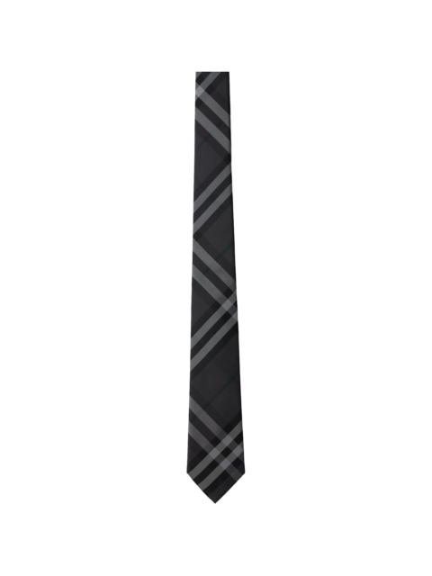 Burberry Gray Check Silk Tie