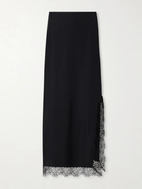 LA LIGNE Phoenix Lace-trimmed Silk-blend Midi Skirt