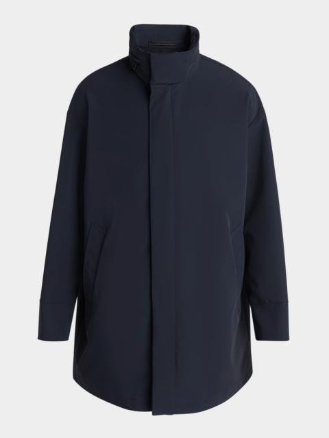 GIORGIO ARMANI Men's Nylon Stretch Caban Coat