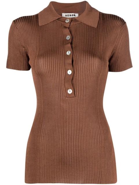 AERON ribbed polo top