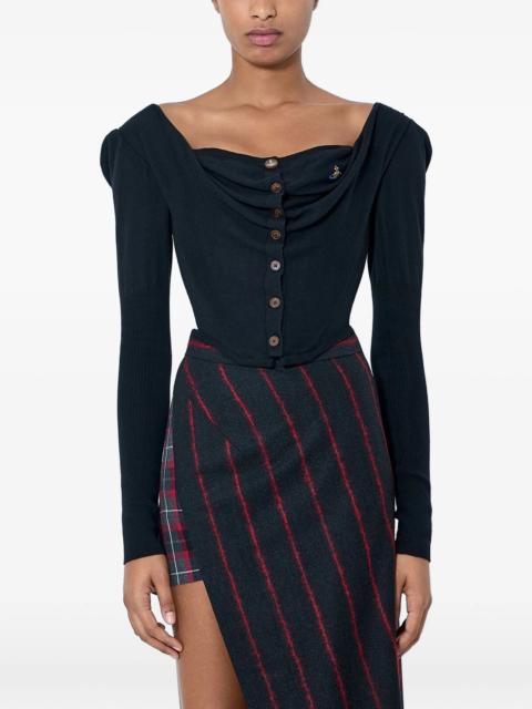 Vivienne Westwood Vivienne Westwood Long-sleeve Top With Draped Neckline And Button Fastening.Draped NecklineButton Fa