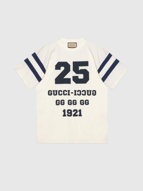 Tシャツ・カットソー GUCCI FW25 Gucci Shirts (835617 ZATG85057) Embroidered cotton jersey T-shirt in dark green | GUCCI® US