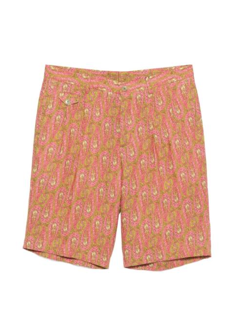 Etro paisley pleated shorts