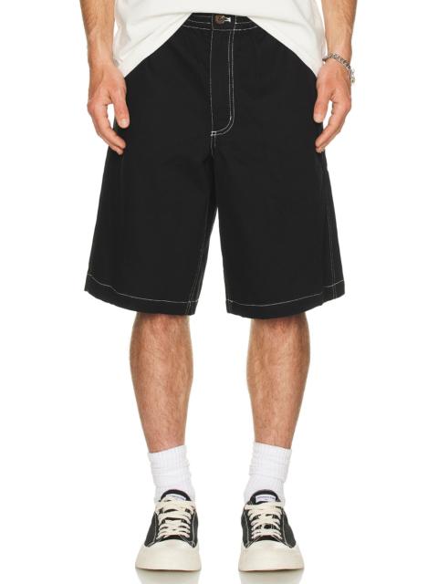 Metalwood Studio Contrast Stitch Elastic Waist Short