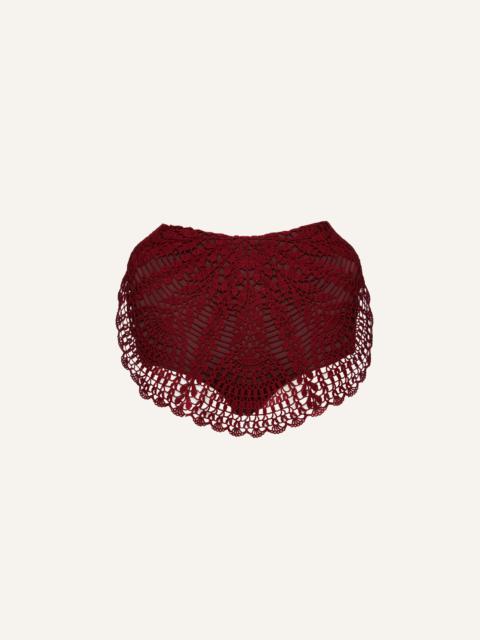 MAGDA BUTRYM Padded hip crochet skirt in bordeaux