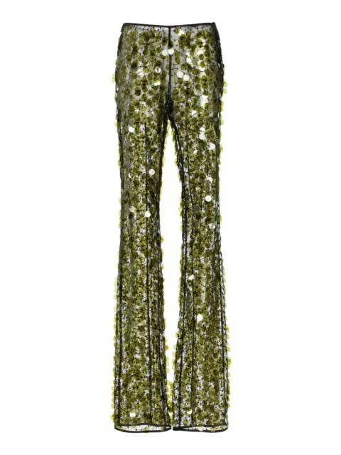 COPERNI Sequined Flared Pants green