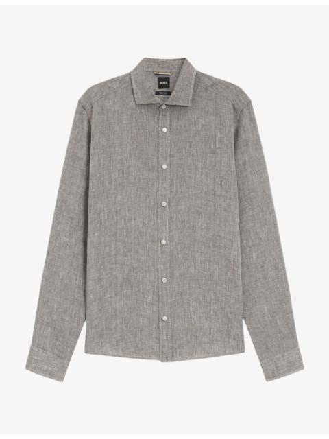 BOSS Regular-Fit Long-Sleeve Linen Shirt