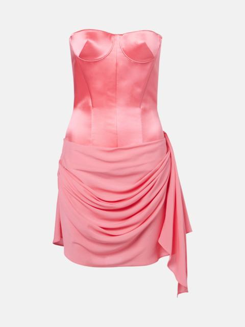 ALEX PERRY Draped silk corset dress