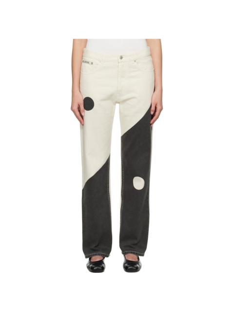 Moschino Off-White & Black Iconic Archive Tao Jeans