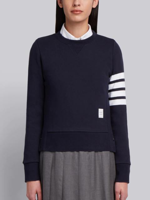 Thom Browne Navy Loopback Jersey Knit Engineered 4-bar Stripe Classic Crew Neck Pullover
