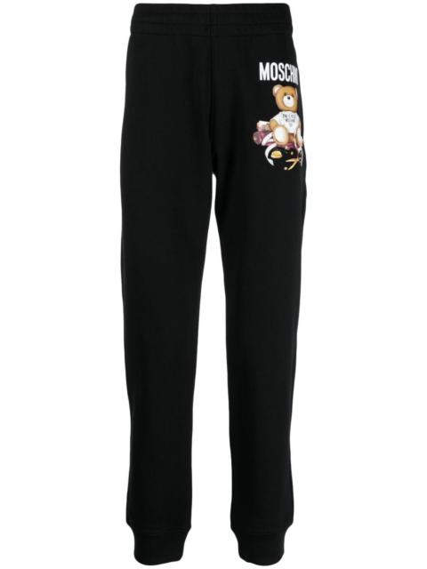 Teddy Bear-print cotton track pants