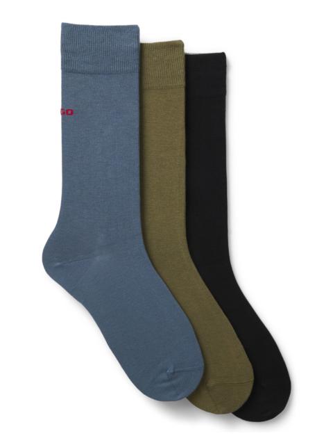 HUGO THREE-PACK OF LOGO SOCKS IN A REGULAR LENGTH
