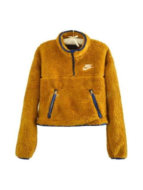 Nike (WMNS) 나이키 Sportswear 짧은 Hallf 잡아당기기 사슬 재킷 브라운/황색 CJ6283-727