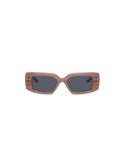 Pink V Rectangular Frame Sunglasses