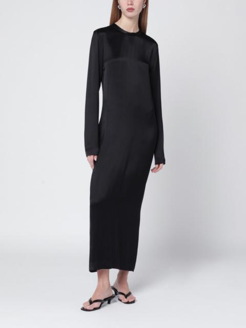 TOTEME Black midi dress in lustrous viscose