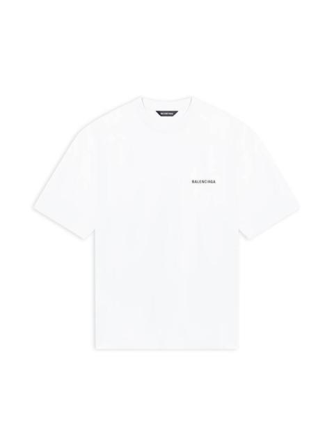 BALENCIAGA Men's Logo T-shirt Medium Fit in White
