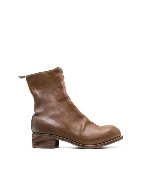 front-zip round-toe boots