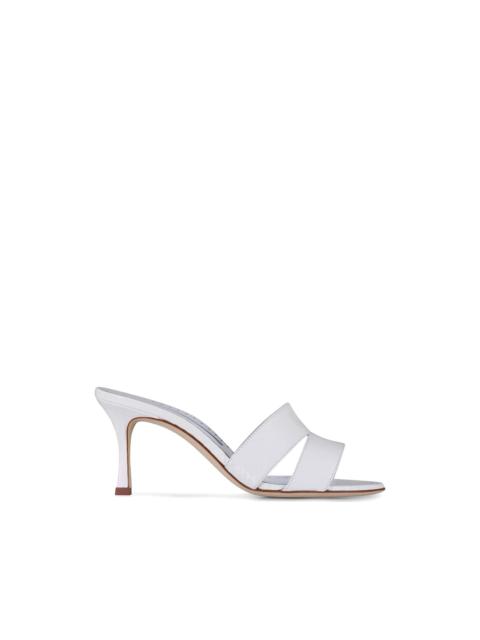Manolo Blahnik snakeskin-effect double-strap sandals