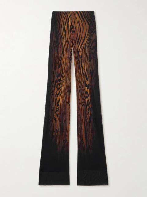 Jean Paul Gaultier Printed Mesh Straight-leg Pants