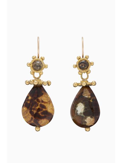 ULLA JOHNSON Raelyn Spotted Jasper Double Stone Drop