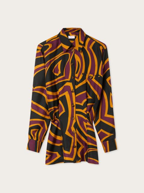 PUCCI LABIRINTO PRINT SILK SHIRT DRESS